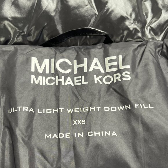 Michael Kors Womens Black Nylon Puffer Jacket Zip-Up With High Collar Size XXS - Picture 9 of 11